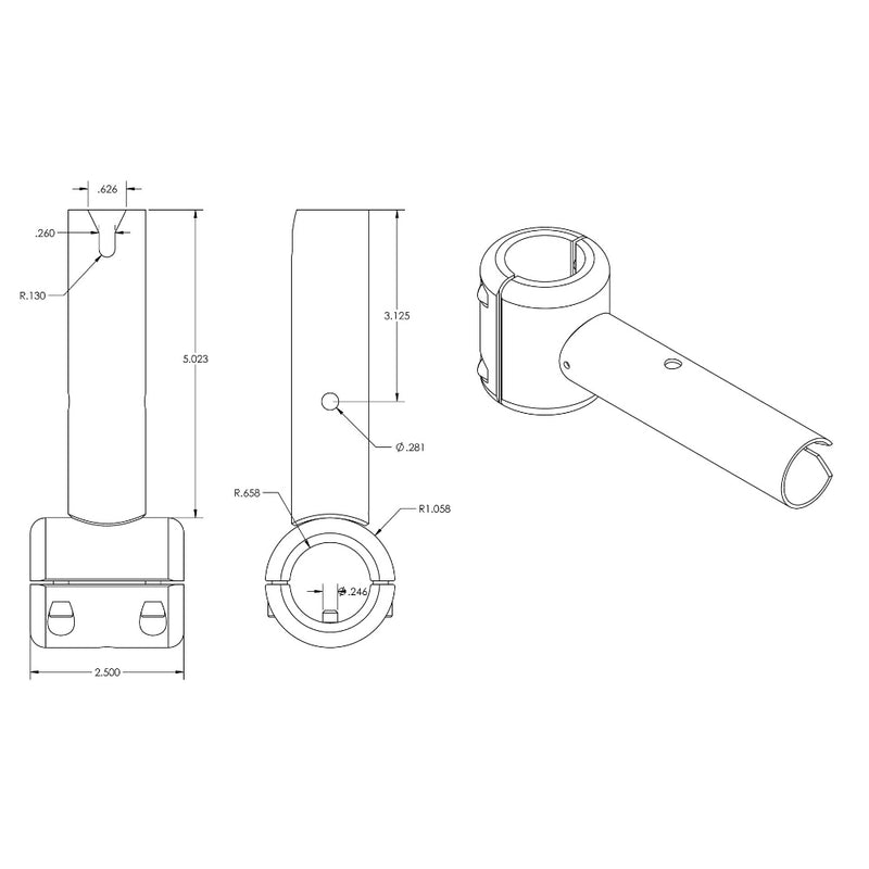 TACO ShadeFin Fixed Clamp-On Mount [T10-3000-11] - Mealey Marine