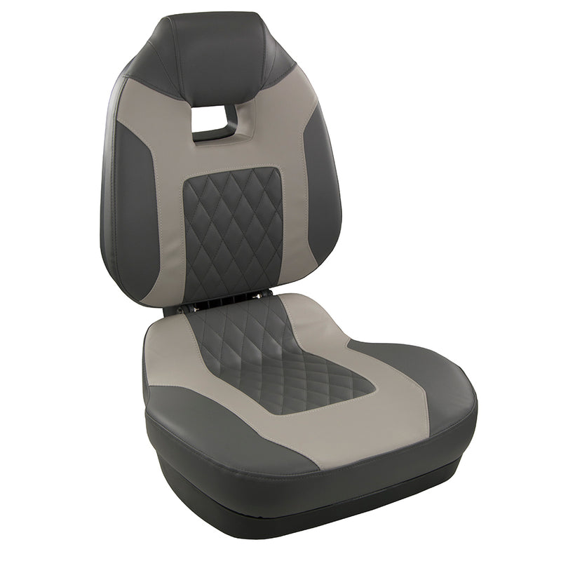 Springfield Fish Pro II High Back Folding Seat - Charcoal/Grey [1041483] - Mealey Marine