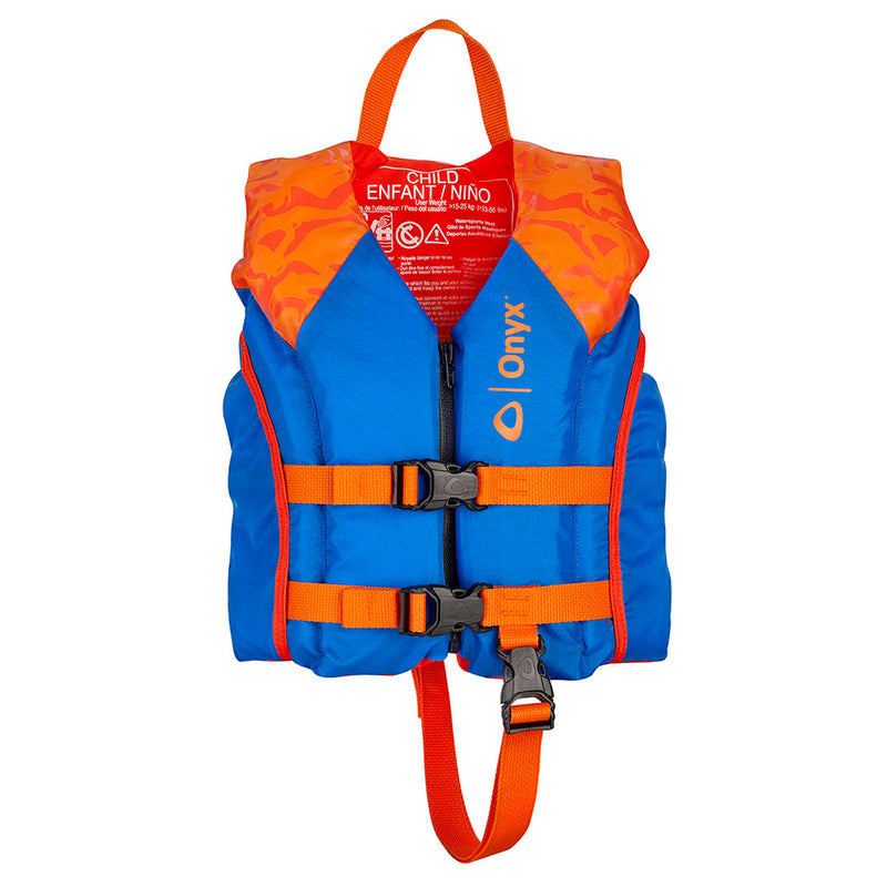 Onyx Shoal All Adventure Child Paddle  Water Sports Life Jacket - Orange [121000-200-001-21] - Mealey Marine