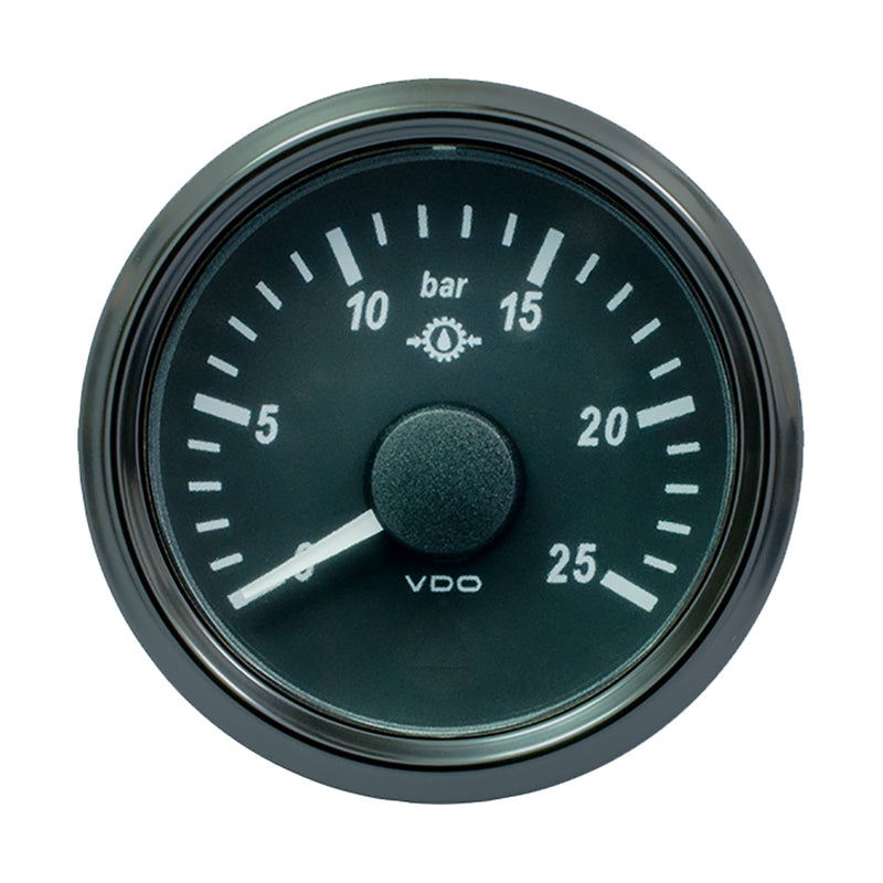 VDO SingleViu 52mm (2-1/16") Gear Oil Pressure Gauge - 25 Bar - 0-180 Ohm [A2C3833460030] - Mealey Marine