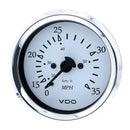 VDO Cockpit Marine 85MM (3-3/8") Pitot Speedometer - 0 to 35 MPH - White Dial/Chrome Bezel [260-15271] - Mealey Marine