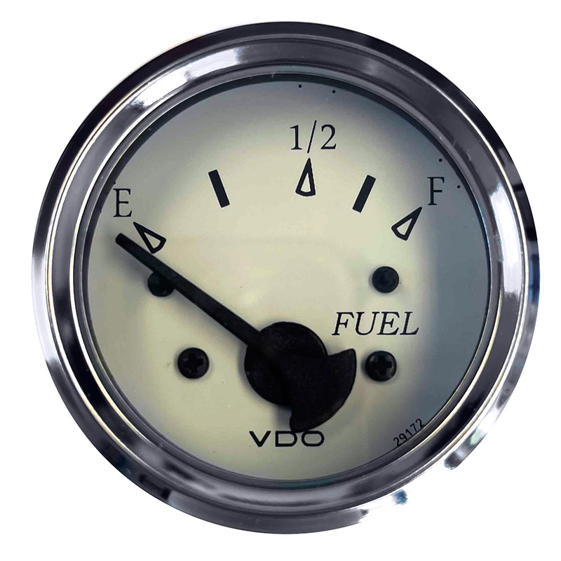 VDO Cockpit Marine 52MM (2-1/16") Fuel Level Gauge - White Dial/Chrome Bezel [301-15278] - Mealey Marine