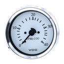 VDO Cockpit Marine 85MM (3-3/8") Diesel Tachometer - Alternator Input - White Dial/Chrome Bezel [333-15272] - Mealey Marine