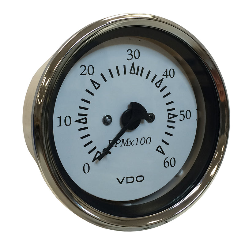 VDO Cockpit Marine 85MM (3-3/8") Sterndrive Tachometer - White Dial/Chrome Bezel [333-15274] - Mealey Marine