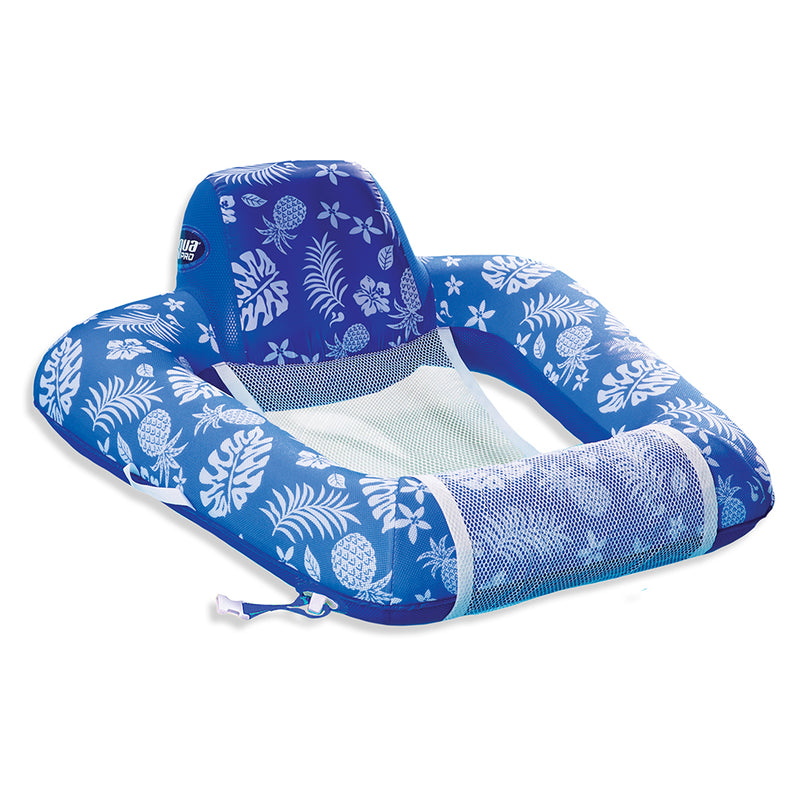 Aqua Leisure Supreme Zero Gravity Chair Hibiscus Pineapple Royal Blue w/Docking Attachment [APL17290S1] - Mealey Marine