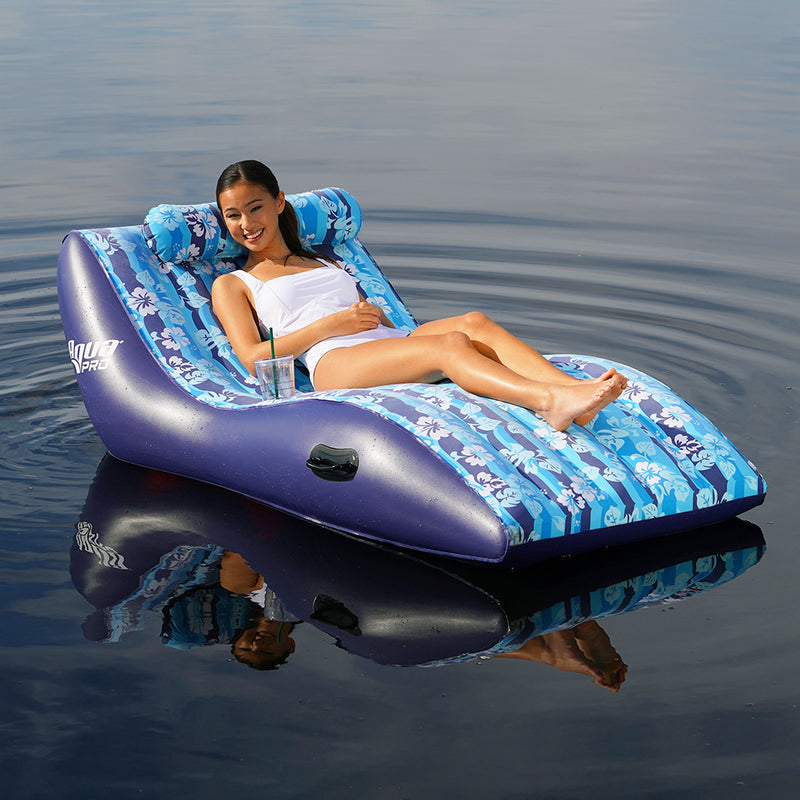 Aqua Leisure Ultra Cushioned Comfort Lounge Hawaiian Wave Print w/Adjustable Pillow [APL17014S2] - Mealey Marine