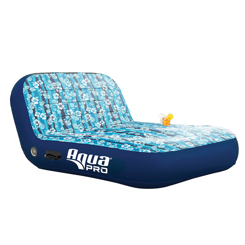 Aqua Leisure Ultra Cushioned Comfort Lounge Hawaiian Wave Print - 2-Person [APL17011S2] - Mealey Marine