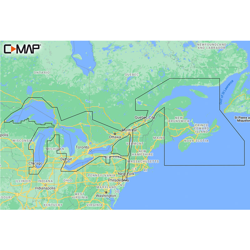 C-MAP M-NA-Y201-MS Great Lakes To Nova Scotia REVEAL Coastal Chart [M-NA-Y201-MS] - Mealey Marine