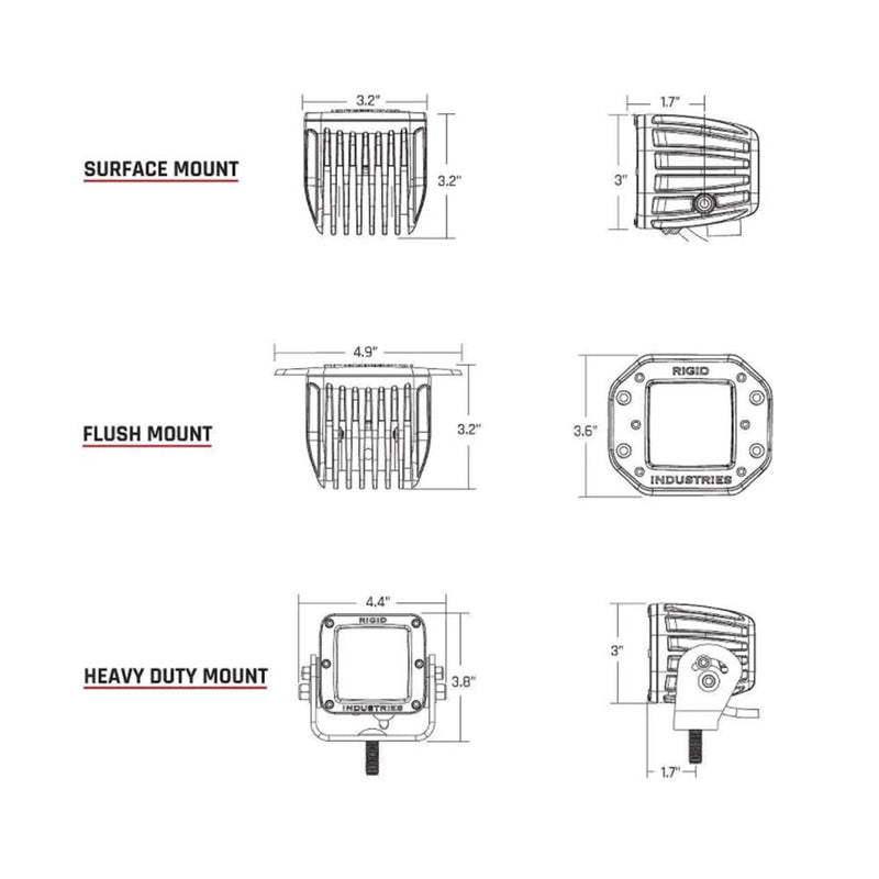 RIGID Industries D-Series Pro Dually Spot Surface Mount Pair - Midnight Edition [202213BLK] - Mealey Marine