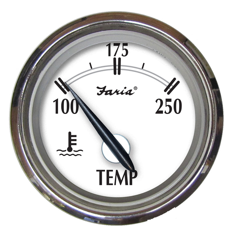 Faria Newport SS 2" Water Temperature Gauge - 100 to 250 F [25002] - Mealey Marine