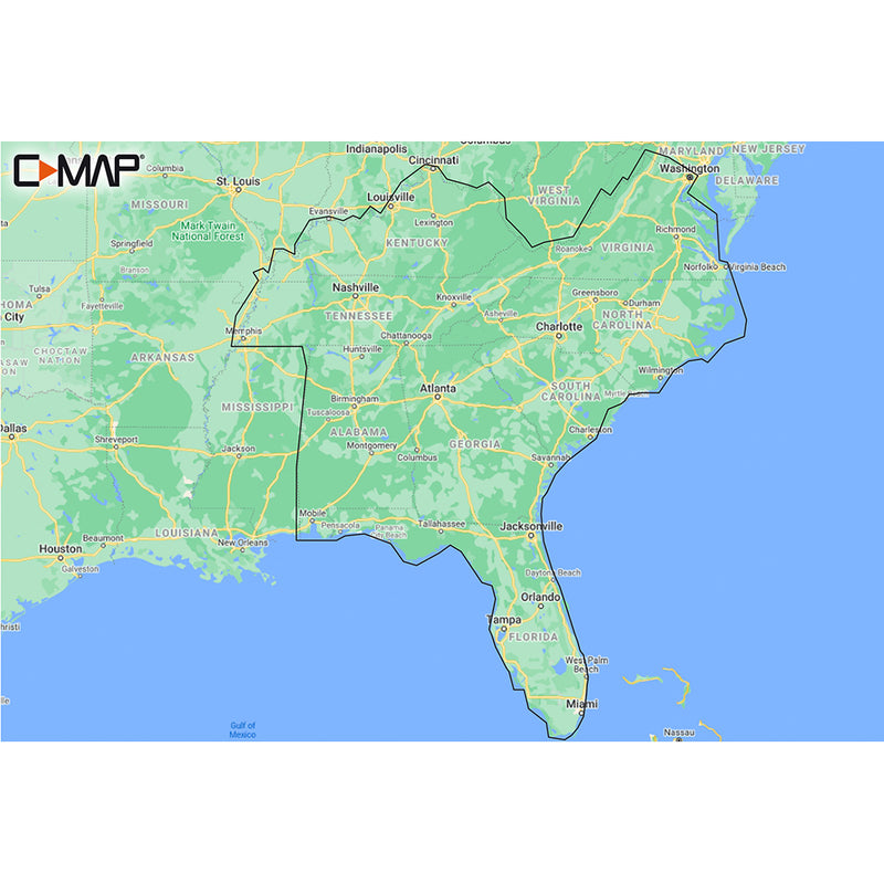 C-MAP M-NA-Y214-MS US Lakes South East REVEAL Inland Chart [M-NA-Y214-MS] - Mealey Marine