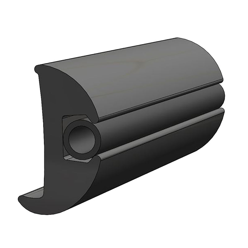 TACO Flexible Vinyl Black Rub Rail 1-1/16" x 1-7/8" 50L [V11-2423BKA50-1] - Mealey Marine