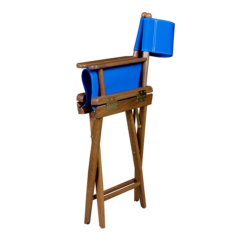 Whitecap Directors Chair w/Blue Seat Covers - Teak [60041] - Mealey Marine