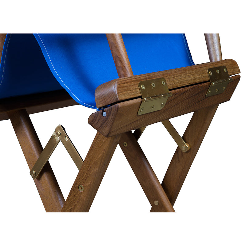 Whitecap Directors Chair w/Blue Seat Covers - Teak [60041] - Mealey Marine