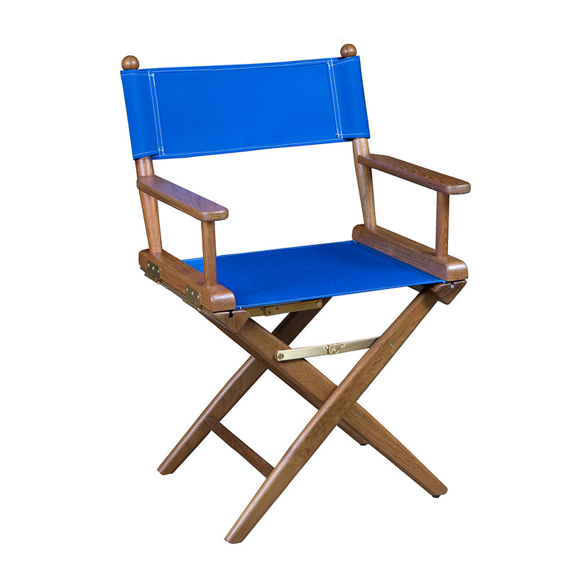 Whitecap Directors Chair w/Blue Seat Covers - Teak [60041] - Mealey Marine