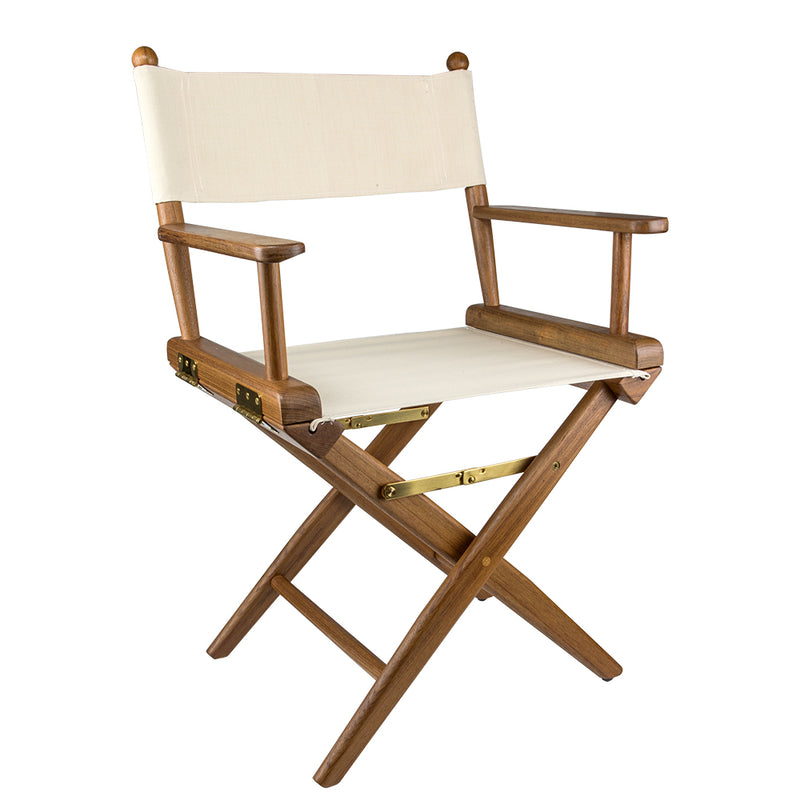 Whitecap Directors Chair w/Natural Seat Covers - Teak [60044] - Mealey Marine