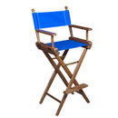 Whitecap Captains Chair w/Blue Seat Covers - Teak [60045] - Mealey Marine