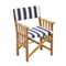 Whitecap Directors Chair II w/Navy  White Cushion - Teak [61050] - Mealey Marine