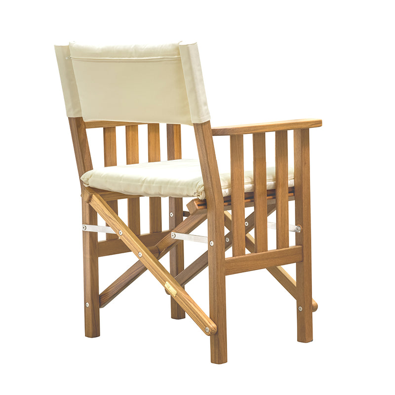 Whitecap Directors Chair II w/Cream Cushion - Teak [61053] - Mealey Marine