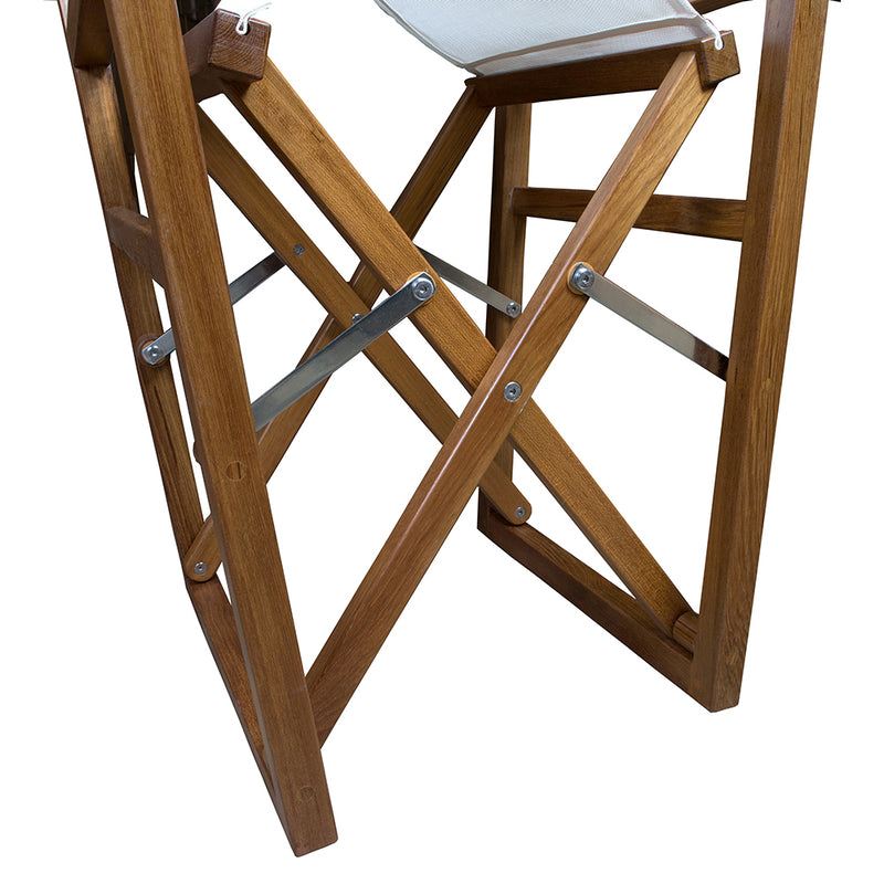 Whitecap Directors Chair w/White Batyline Fabric - Teak [63061] - Mealey Marine