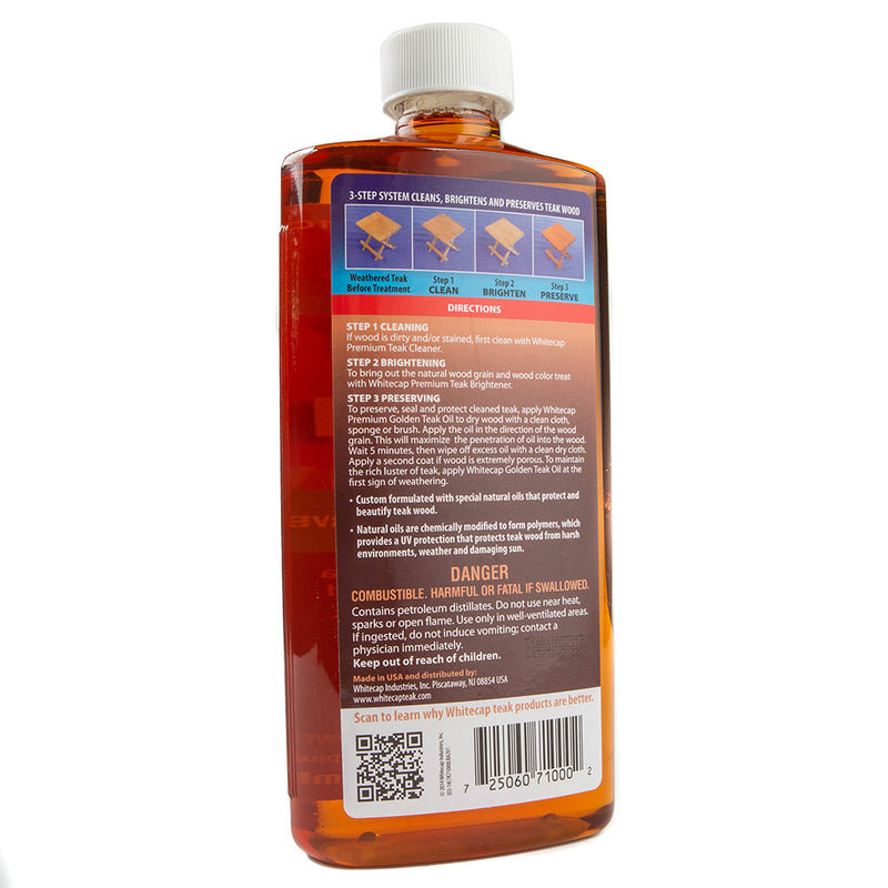 Whitecap Premium Golden Teak Oil - 16oz [TK-71000] - Mealey Marine