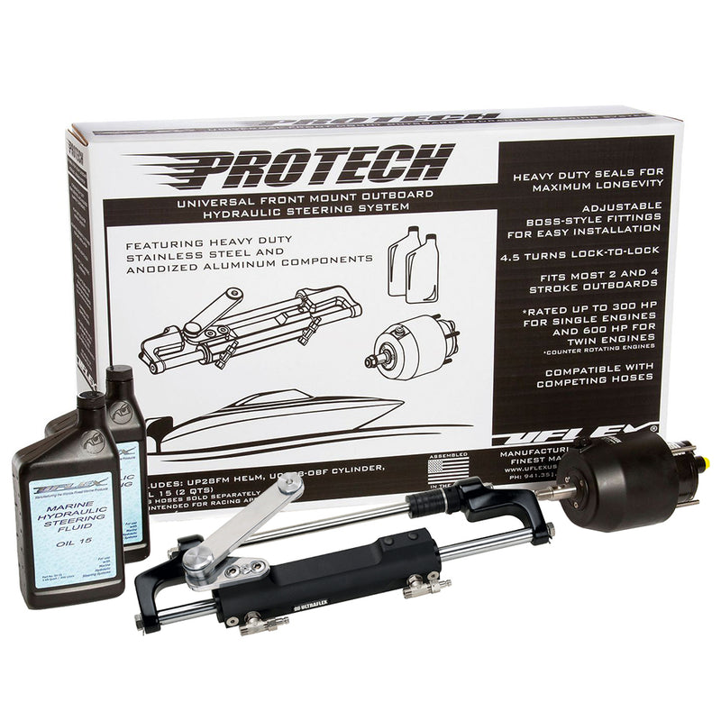 Uflex PROTECH 1.1 Front Mount OB Hydraulic System - Includes UP28 FM Helm, Oil  UC128-TS/1 Cylinder - No Hoses [PROTECH 1.1] - Mealey Marine