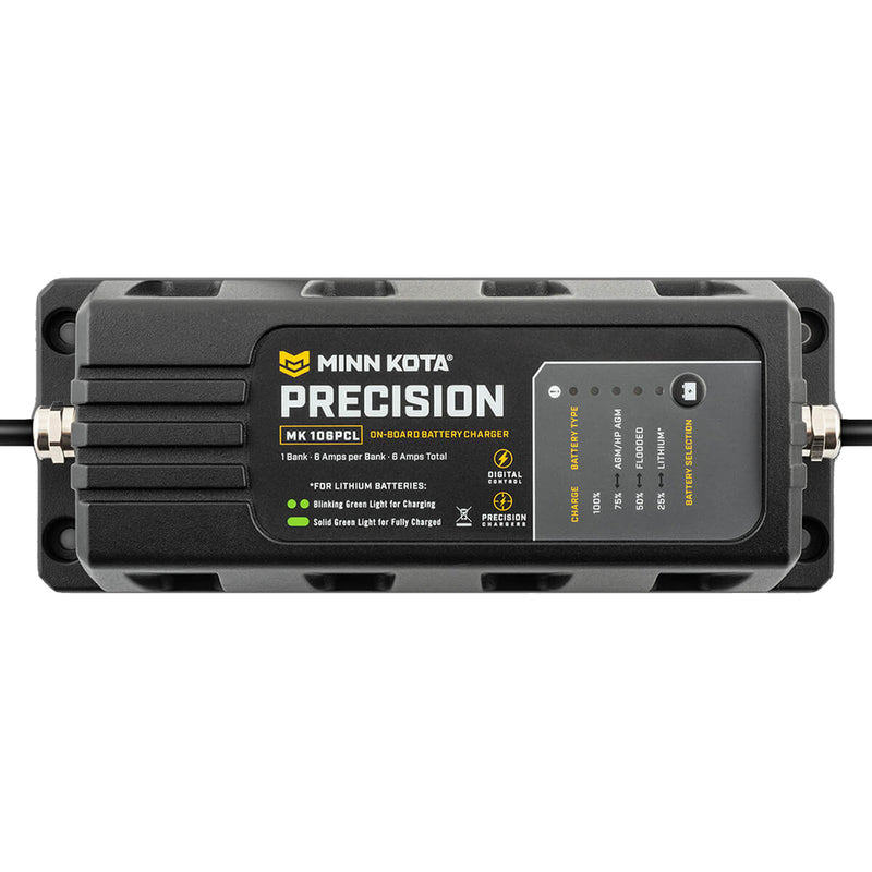 Minn Kota On-Board Precision Charger MK-106 PCL 1 Bank x 6 AMP LI Optimized Charger [1831061] - Mealey Marine