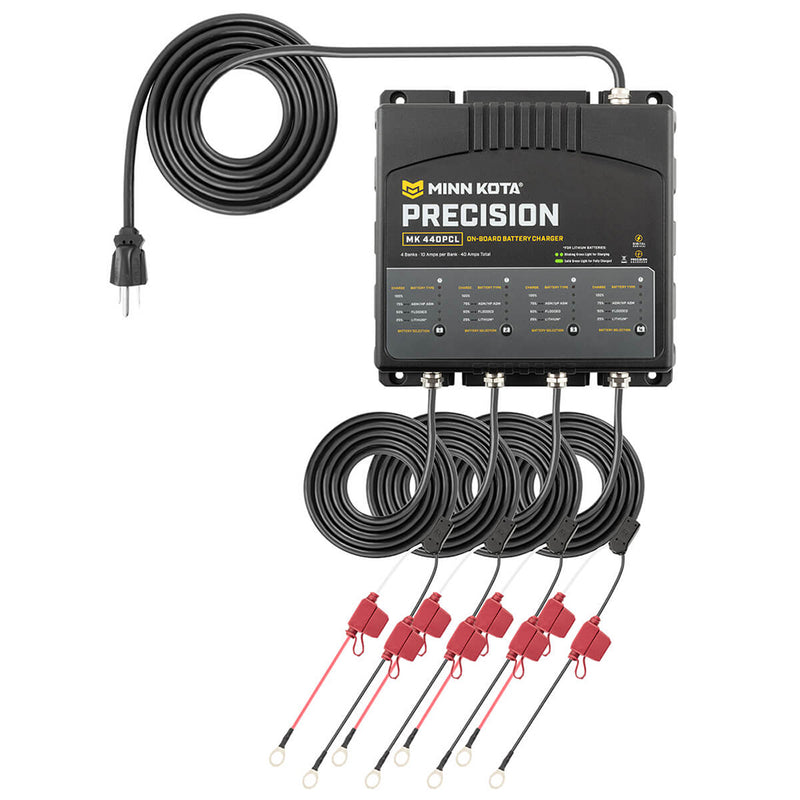 Minn Kota On-Board Precision Charger MK-440 PCL 4 Bank x 10 AMP LI Optimized Charger [1834401] - Mealey Marine