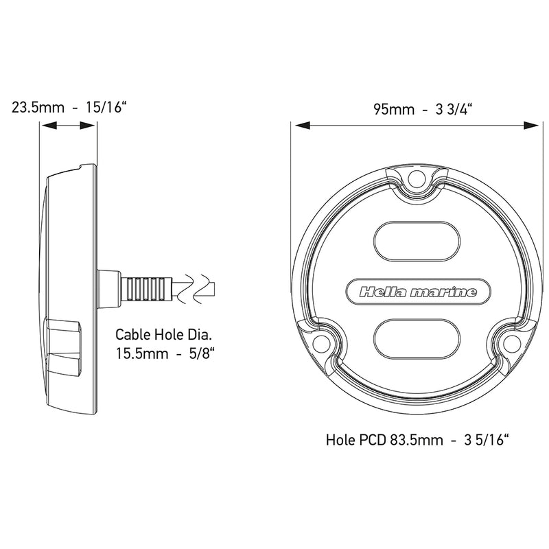 Hella Marine Apelo A1 Blue White Underwater Light - 1800 Lumens - Black Housing - White Lens [016145-011] - Mealey Marine