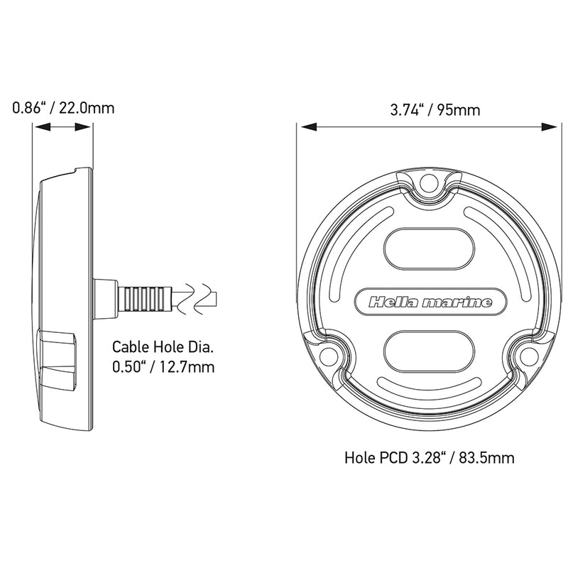 Hella Marine Apelo A2 Blue White Underwater Light - 3000 Lumens - Bronze Housing - White Lens w/Edge Light [016147-101] - Mealey Marine