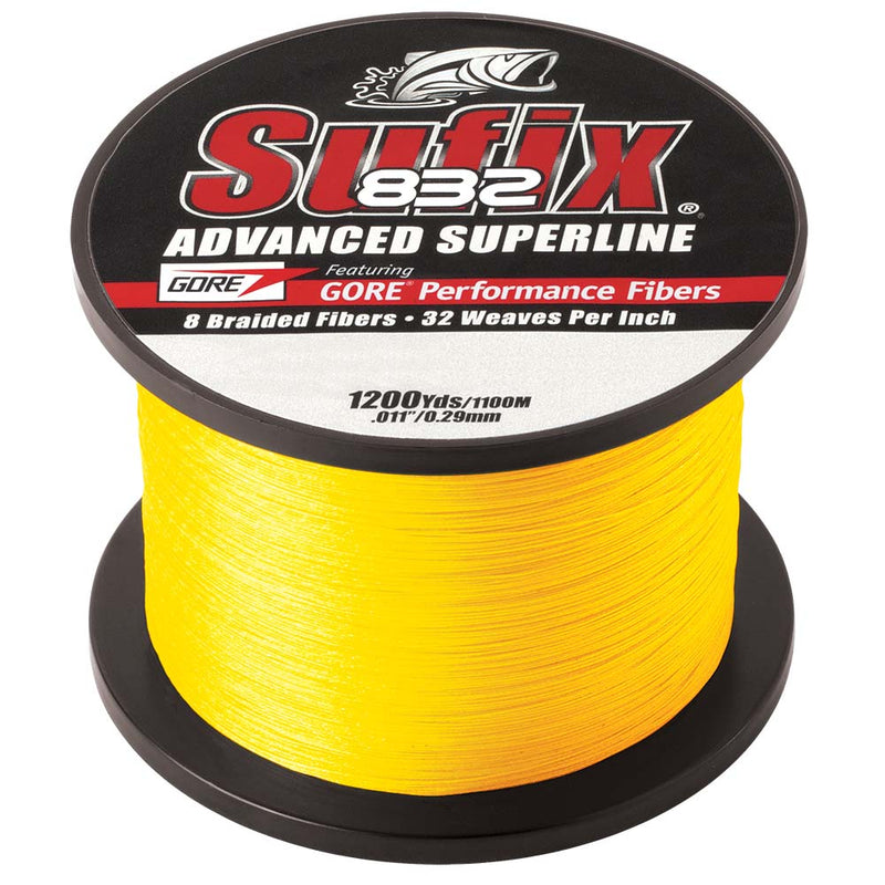 Sufix 832 Advanced Superline Braid - 6lb - Hi-Vis Yellow - 1200 yds [660-306Y] - Mealey Marine