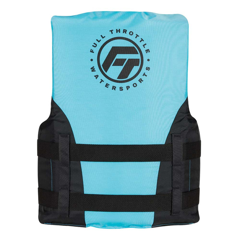 Full Throttle Teen Nylon Life Jacket - Aqua/Black [112200-505-010-22] - Mealey Marine