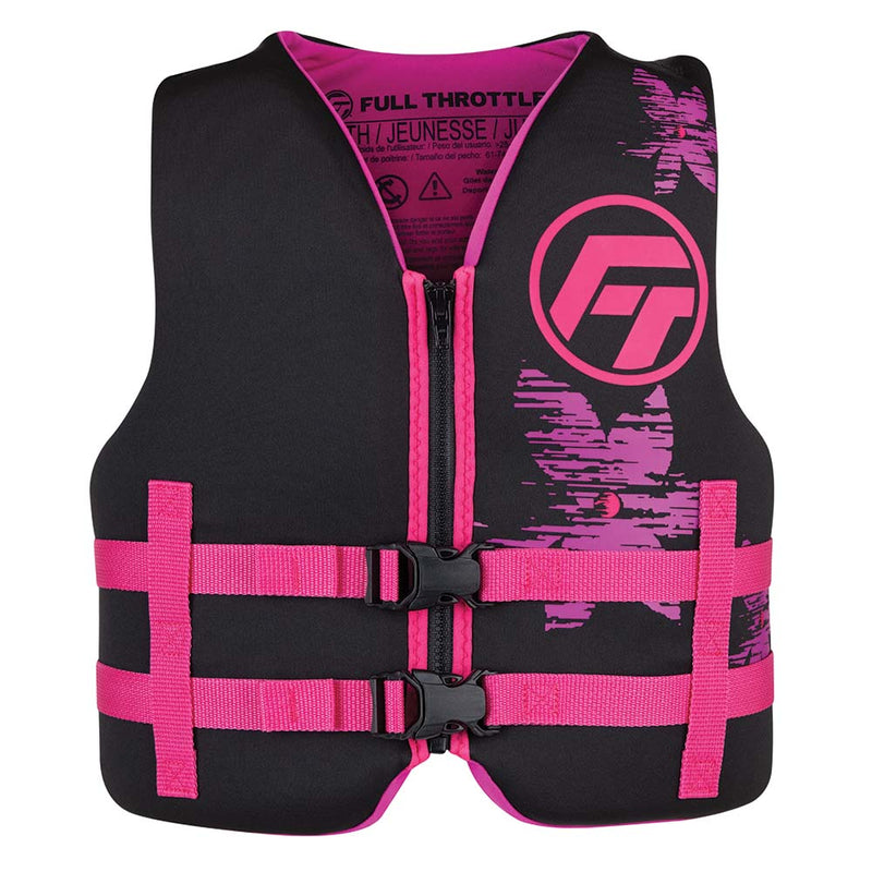 Full Throttle Youth Rapid-Dry Life Jacket - Pink/Black [142100-105-002-22] - Mealey Marine