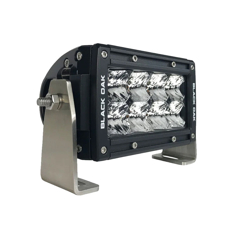 Black Oak Pro Series 3.0 Double Row 4" LED Light Bar - Flood Optics - Black Housing [4F-D5OS]