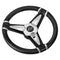 Schmitt Marine PU50 14" Wheel - Chrome Cap  Spoke Inserts - Black Spokes - 3/4" Tapered Shaft [PU501404]