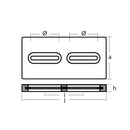 Tecnoseal Rectangular Zinc Plate Anode w/Inserts - 12" x 6" x 1" [TEC-DIVERSD]