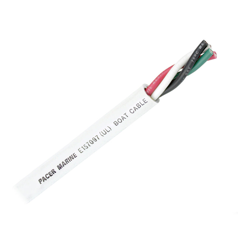 Pacer Round 4 Conductor Cable - 500 - 16/4 AWG - Black, Green, Red  White [WR16/4-500]