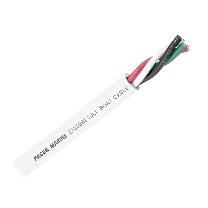 Pacer Round 4 Conductor Cable - 500 - 14/4 AWG - Black, Green, Red  White [WR14/4-500]