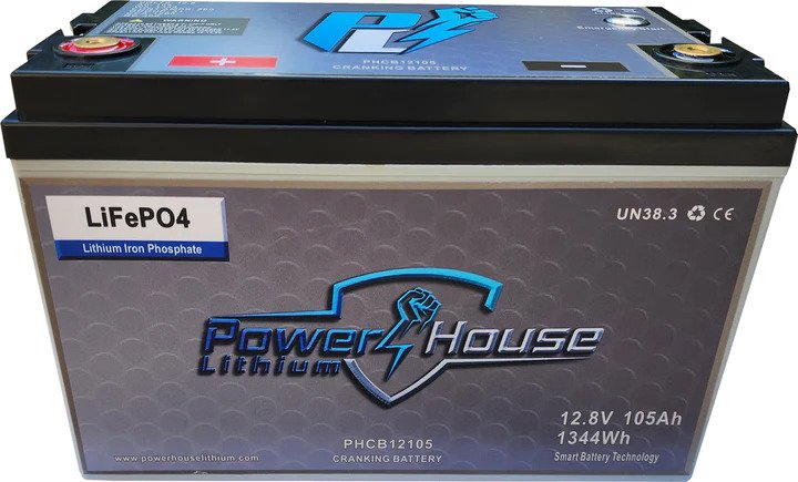 PowerHouse Lithium 12v 105ah Cranking Battery w/ Emergency Start